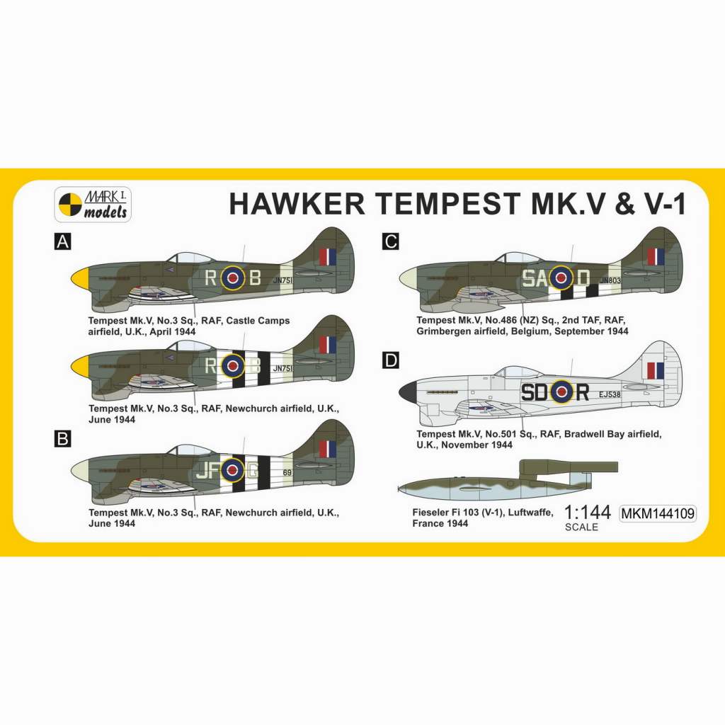 MKM144109 1/144 ホーカー テンペスト Mk.V & V-1 ドゥードゥルバグ