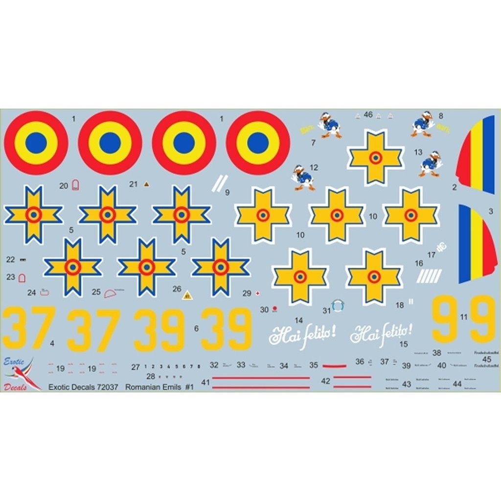 Exotic Decals ED72037 メッサーシュミット Bf109E ルーマニア空軍