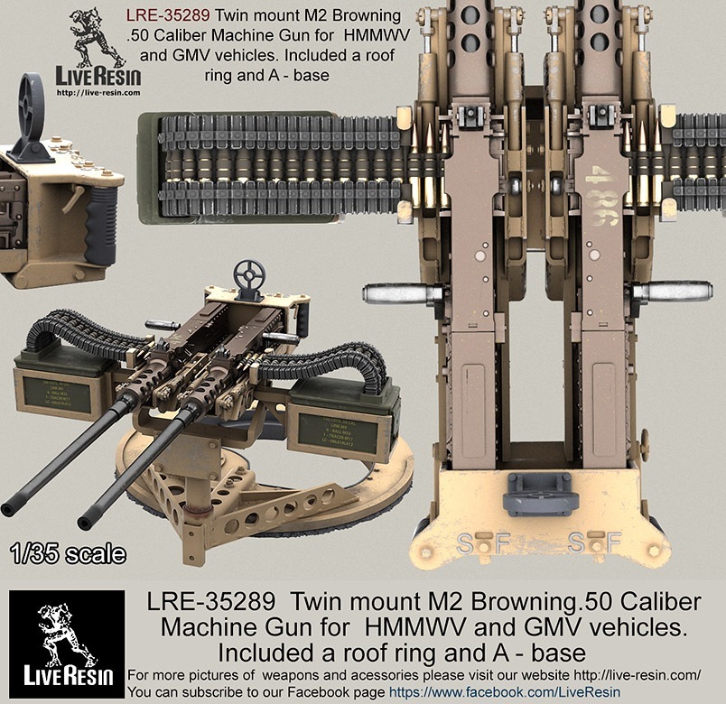 LRE-35289 Twin mount M2 Browning .50 Caliber Machine Gun for HMMWV