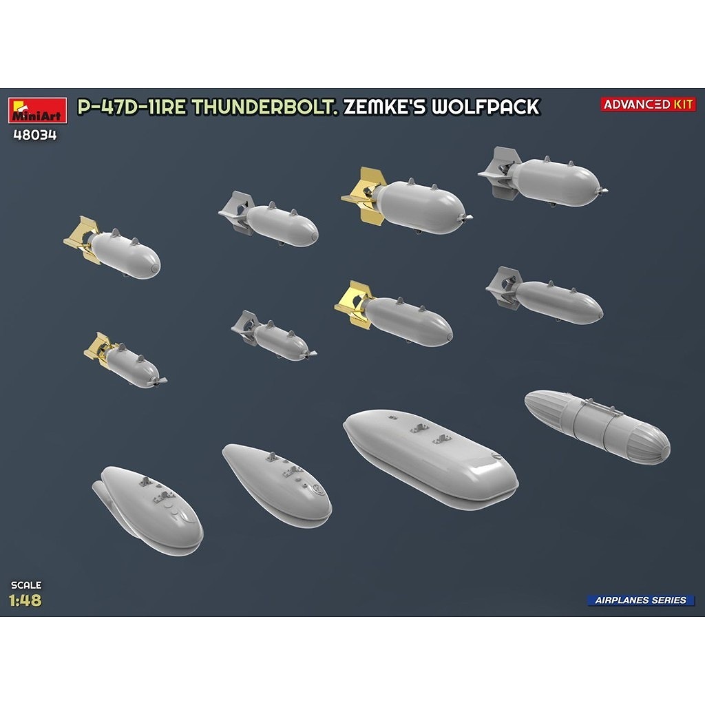 米軍 実物 ポリプロ アンダーセット 新製品】48034 1/48 P-47D-11RE サンダーボルト ゼムケ ウルフパック