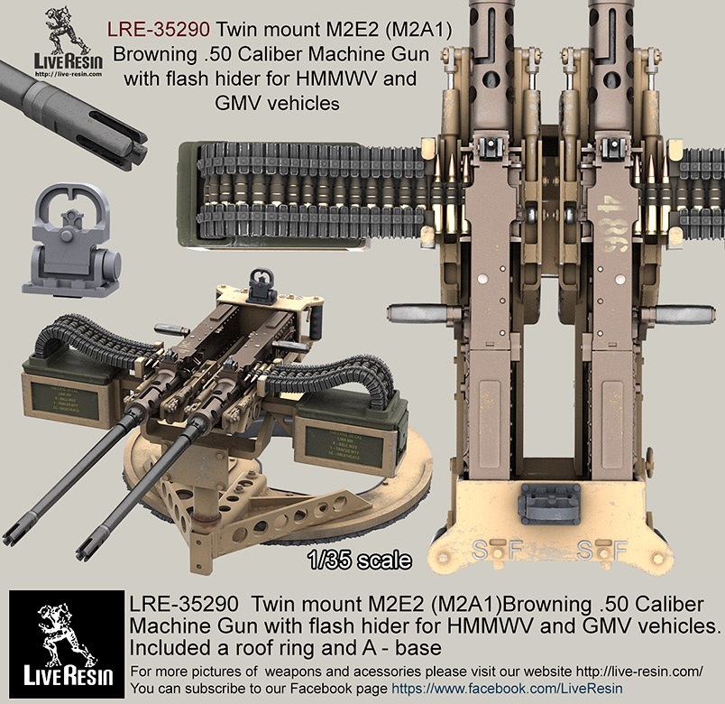 LRE-35290 Twin mount M2E2 (M2A1) Browning .50 Caliber Machine Gun