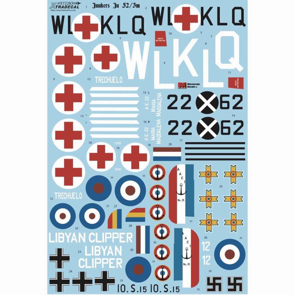 X72283 ユンカース Ju52/3m | エクストラデカール XTRADECAL | 飛行機