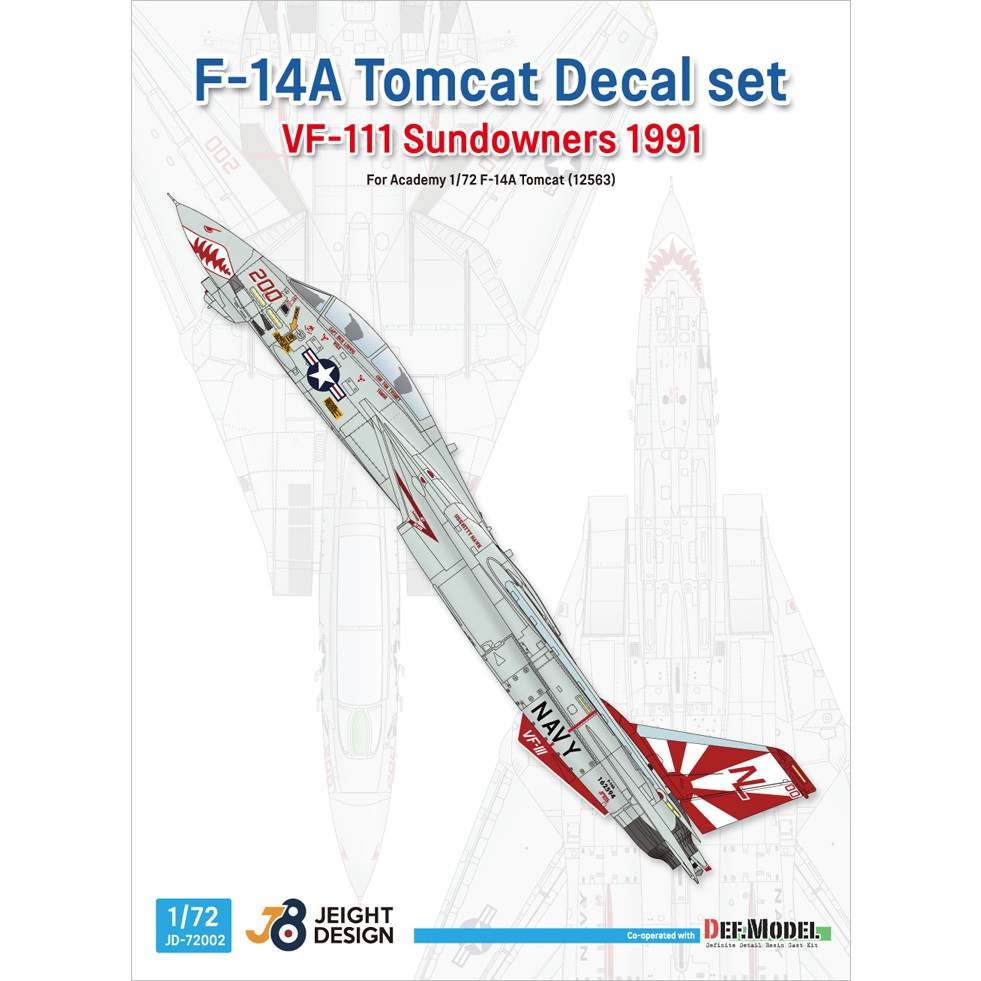 JEIGHT DESIGN JD-72002 1/72 ����ޥ� F-14A �ȥ७��å� VF-111 ��������ʡ��� 1991ǯ �ڥͥ��ݥ��ġ�