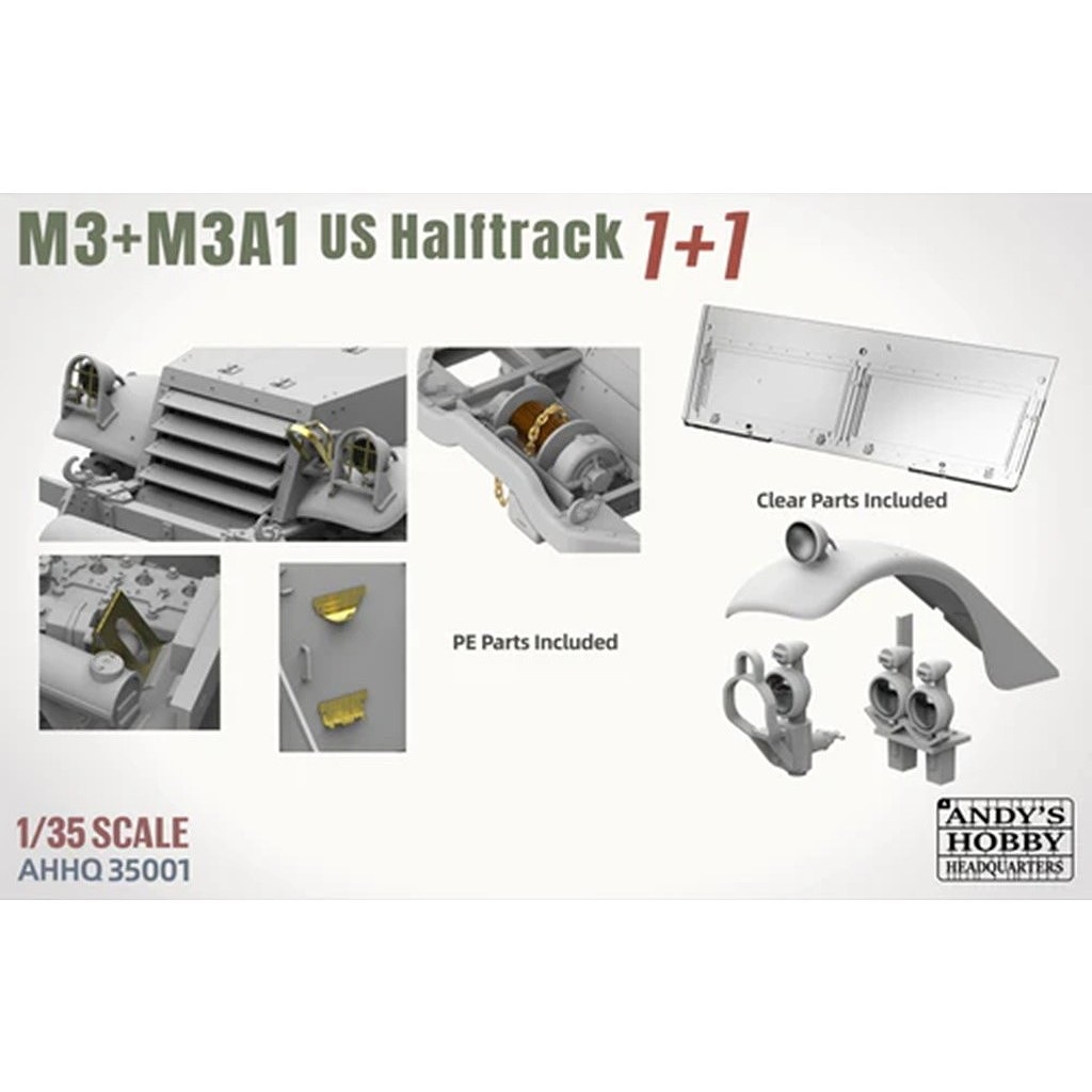 �ڿ����ʡ�AHHQ-35001 1/35 �Ʒ� M3 & M3A1 �ϡ��եȥ�å� 1 + 1 ����ܥ��å�