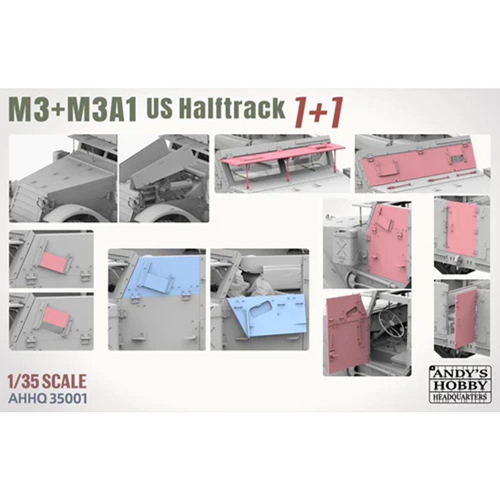 �ڿ����ʡ�AHHQ-35001 1/35 �Ʒ� M3 & M3A1 �ϡ��եȥ�å� 1 + 1 ����ܥ��å�