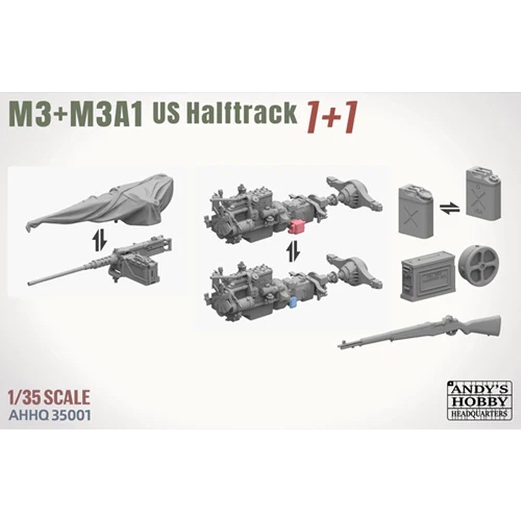 �ڿ����ʡ�AHHQ-35001 1/35 �Ʒ� M3 & M3A1 �ϡ��եȥ�å� 1 + 1 ����ܥ��å�