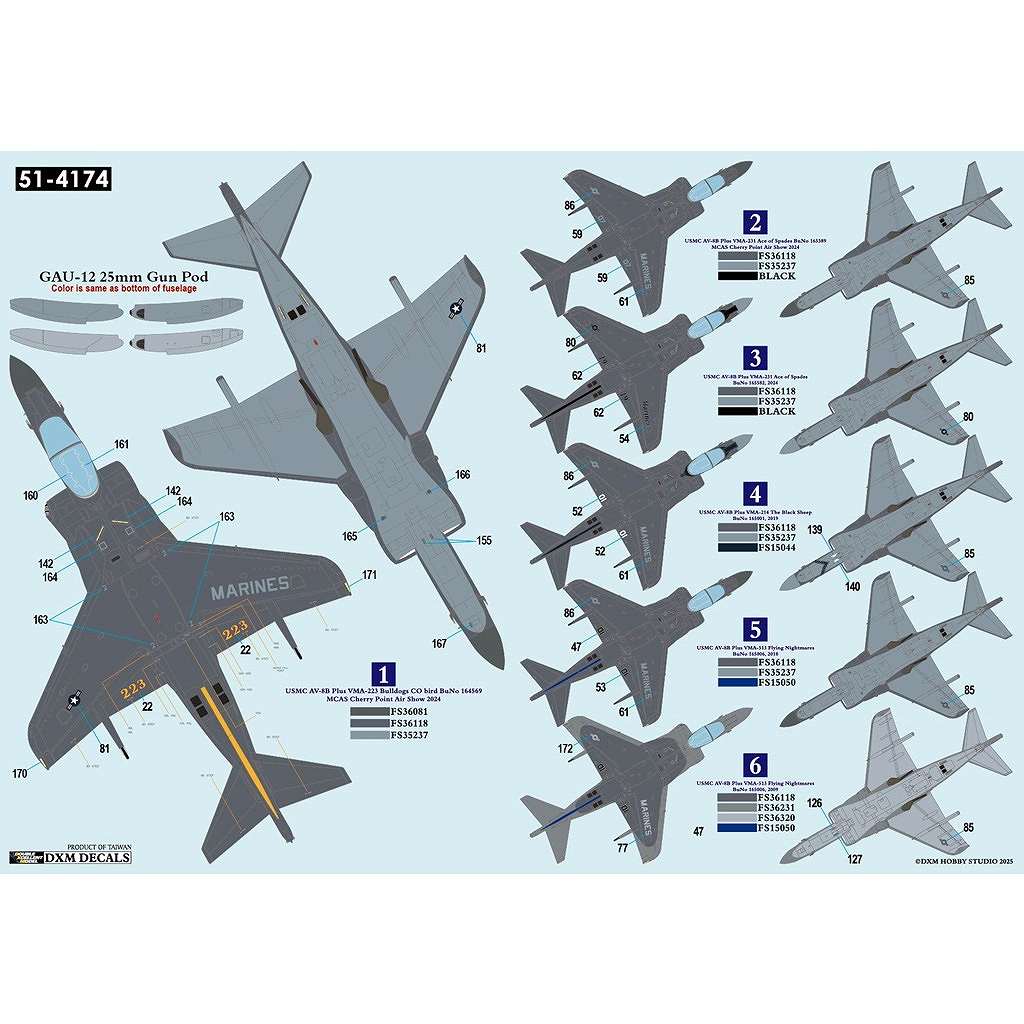 51-4174 1/48 アメリカ海兵隊 AV-8B+ ハリアーII VMA-214/223/231/513