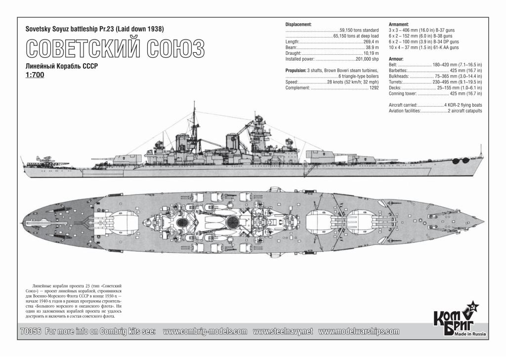 70356 超弩級戦艦 ソビエツキー・ソユーズ Sovetsky Soyuz 1938