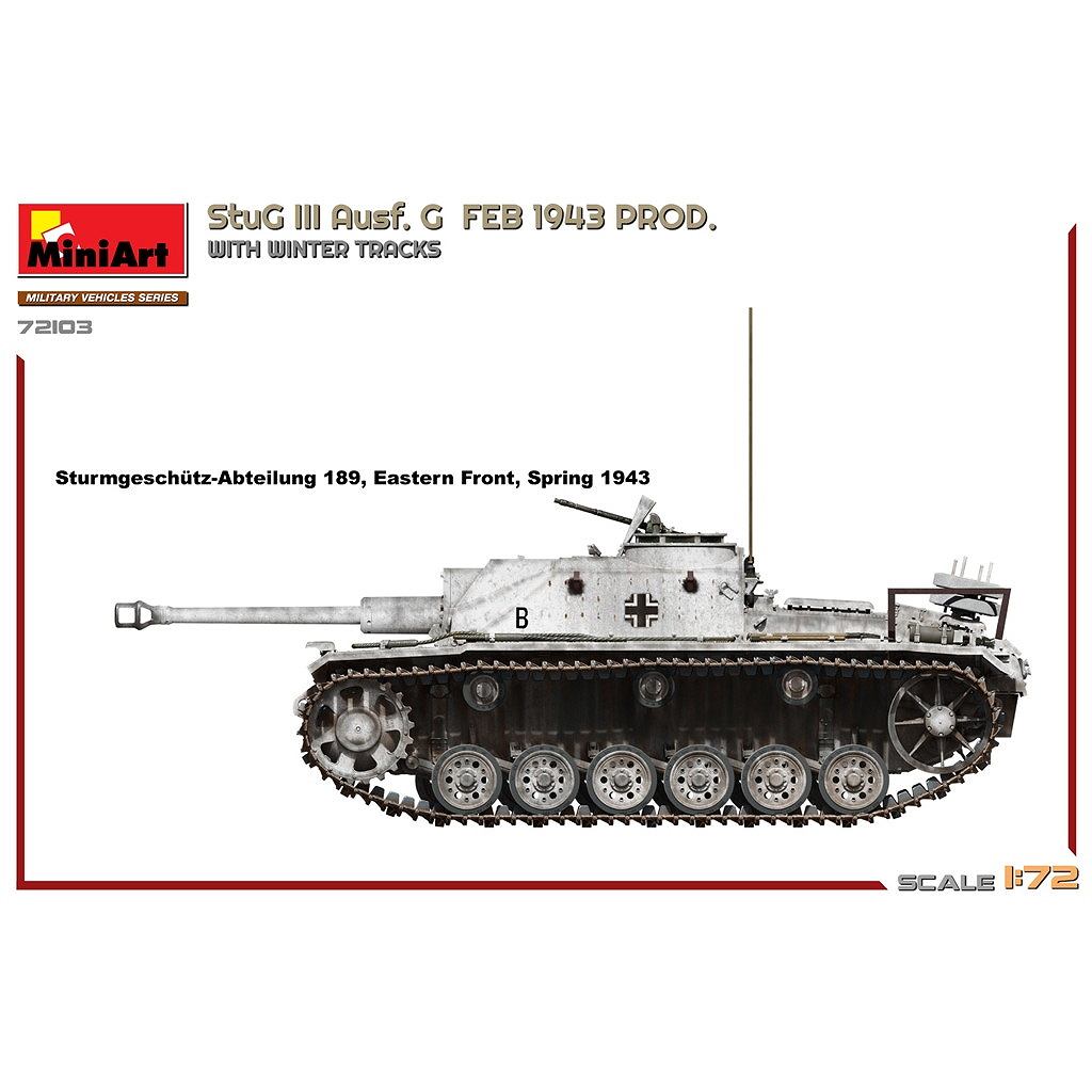 72103 WWII ドイツ III号突撃砲G型 1943年2月製造 w/冬期履帯 | ミニ