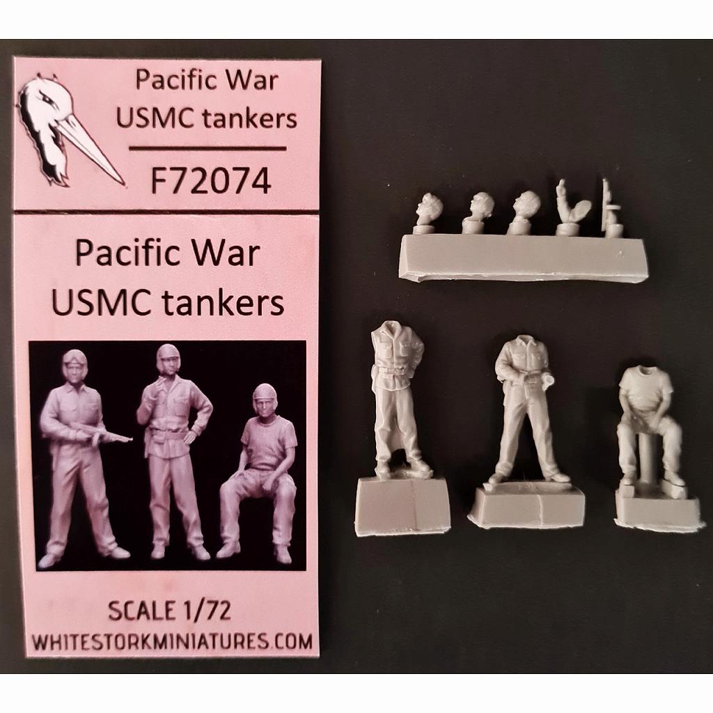 F72074 1/72 太平洋戦争 USMC戦車兵3体（座る1、立ってタバコを吸う1