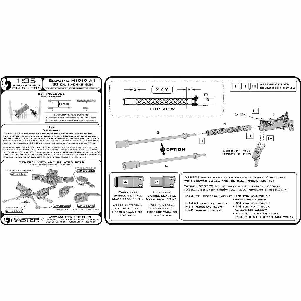 GM35-086 1/35 �֥����˥� M1919A4 .30cal 7.62mm���ؽ�