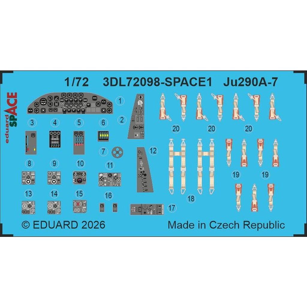 新製品】3DL72098 1/72 Ju290A-7 スペース内装3Dデカール w/エッチング