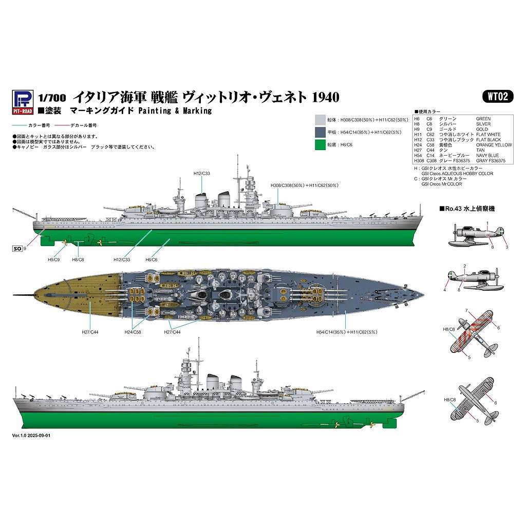 WT02 イタリア海軍 戦艦 ヴィットリオ・ヴェネト 1940 | ピットロード