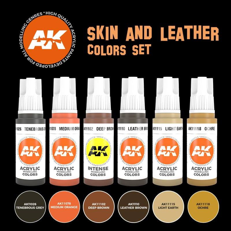 再入荷】AK11613 スキン&レザーカラーズ6色セット 【AKアクリル3G