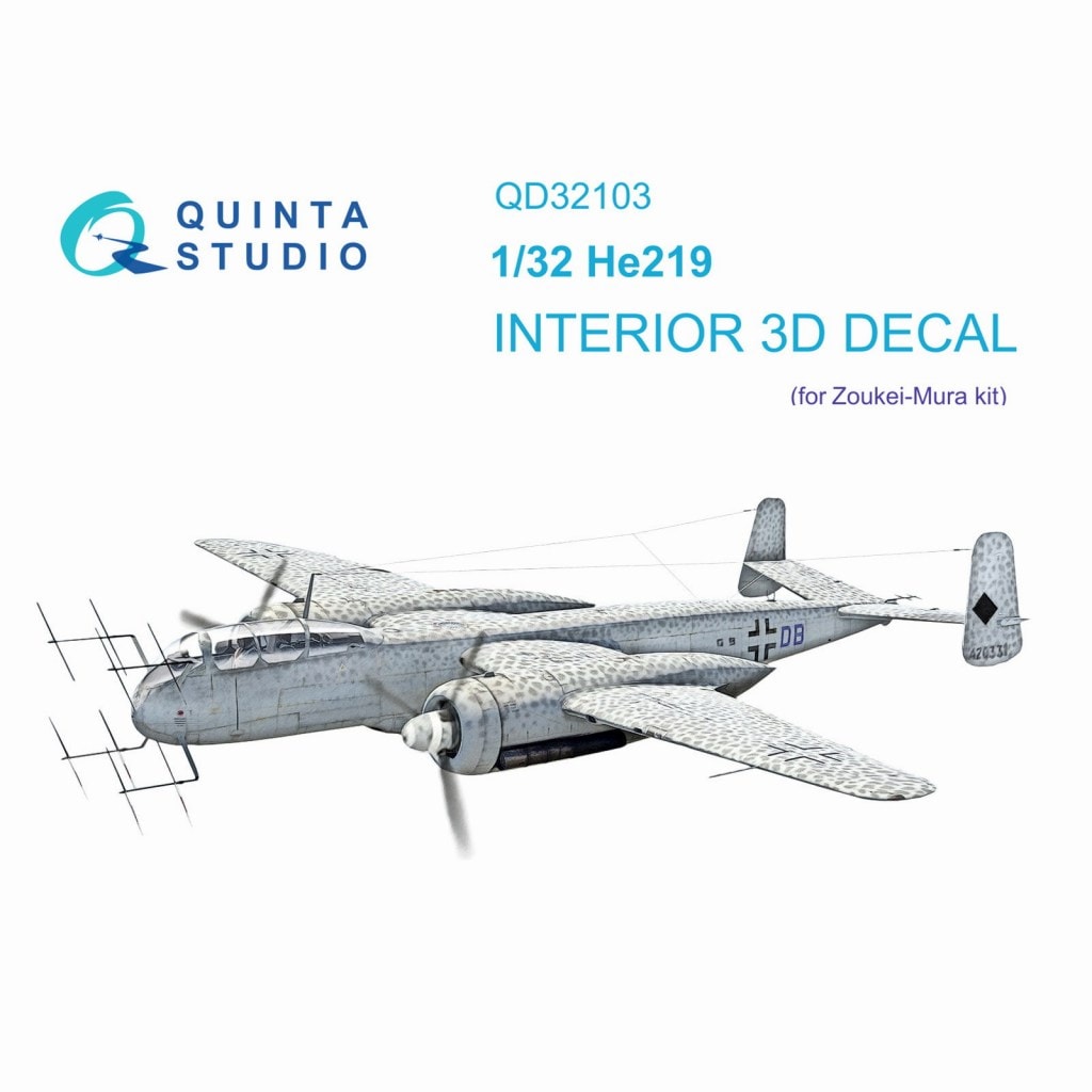 QD32103 1/32 ハインケル He219 ウーフー 内装カラー3Dデカール(造形村