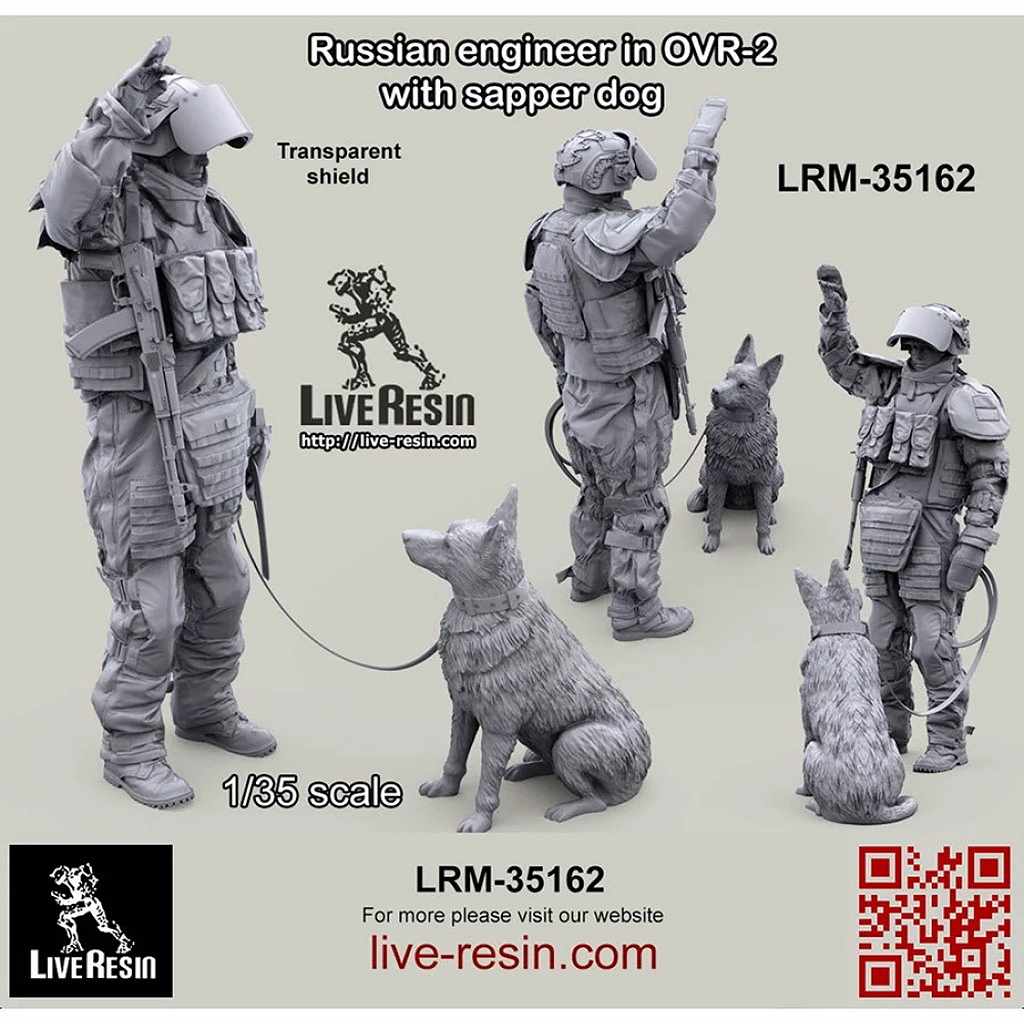 LRM-35162 Russian engineer in OVR-2 with sapper dog
