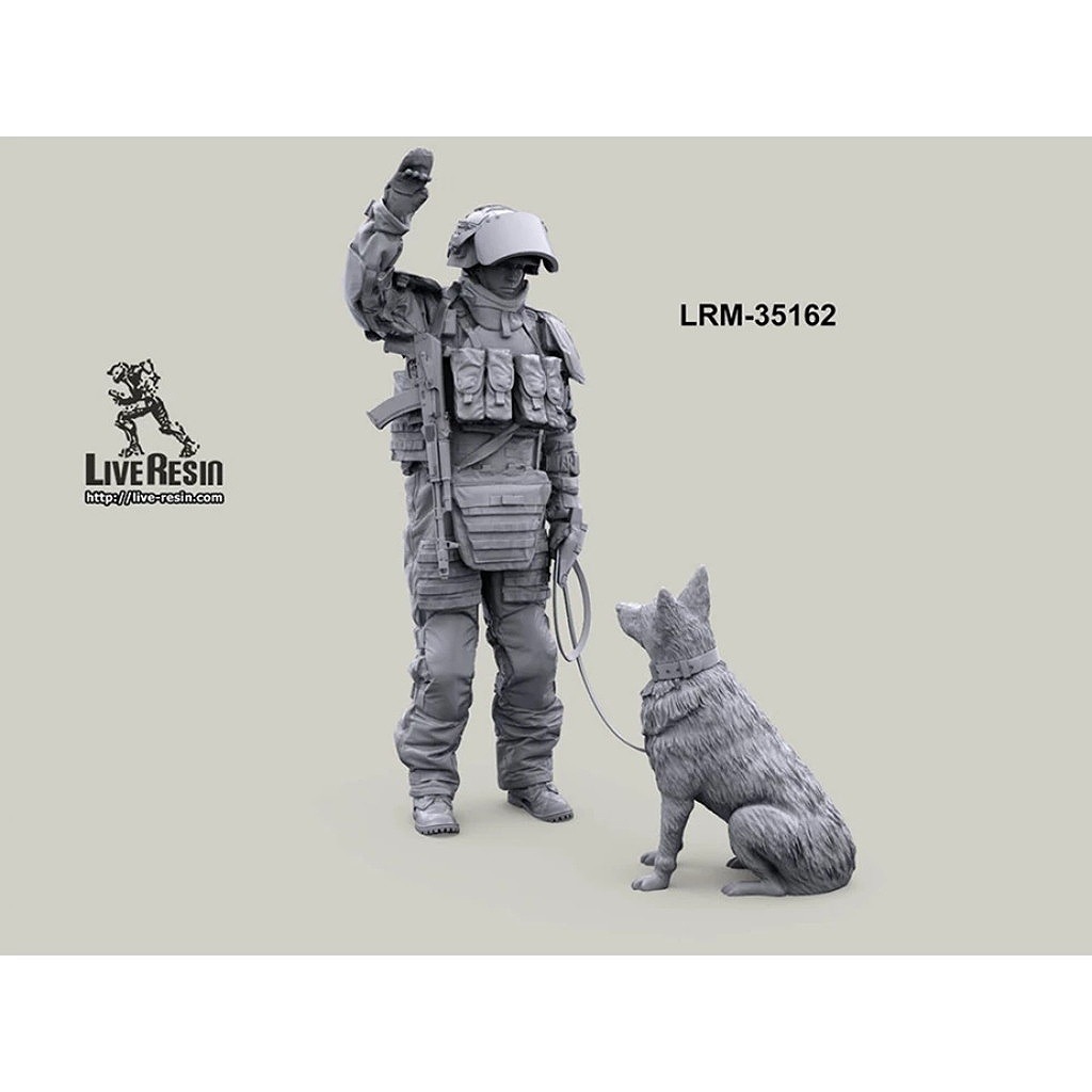 LRM-35162 Russian engineer in OVR-2 with sapper dog