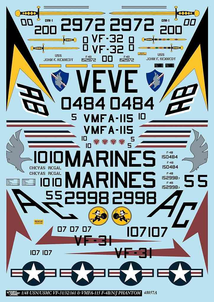 ڿʡ51-4262 1/48 ꥫ/ꥫʼ F-4B/J/N եȥII 쥯 Pt.5 VF-31/32/161 & VMFA-115
