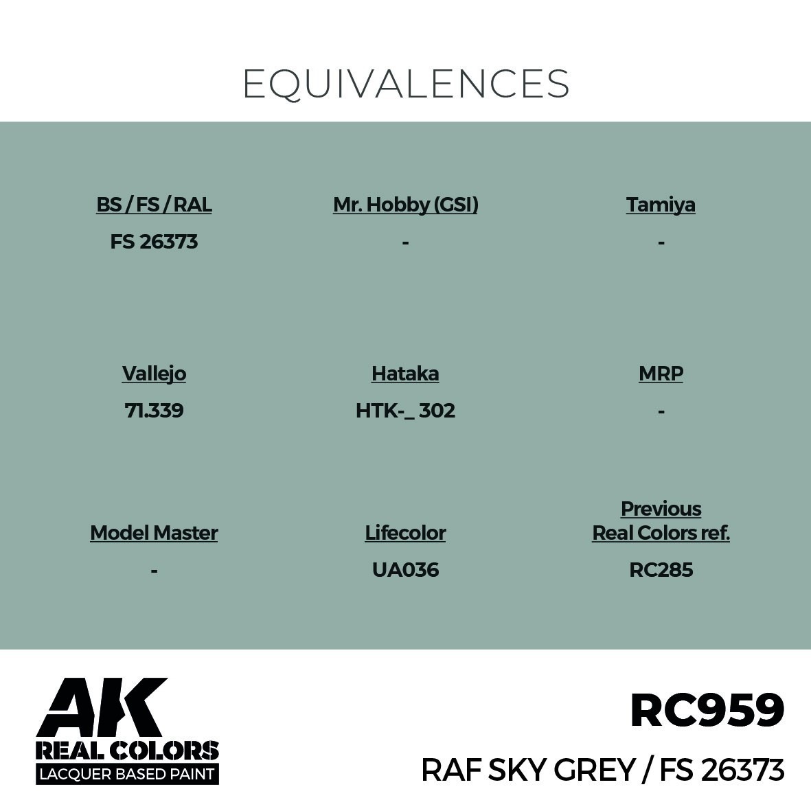 リアルカラー RC959 RAF スカイグレイ (ラッカー塗料) | AK