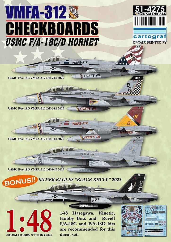 51-4275 1/48 ����ꥫ��ʼ�� F/A-18C/D �ۡ��ͥå� VMFA-312 �����å����ܡ��� ������