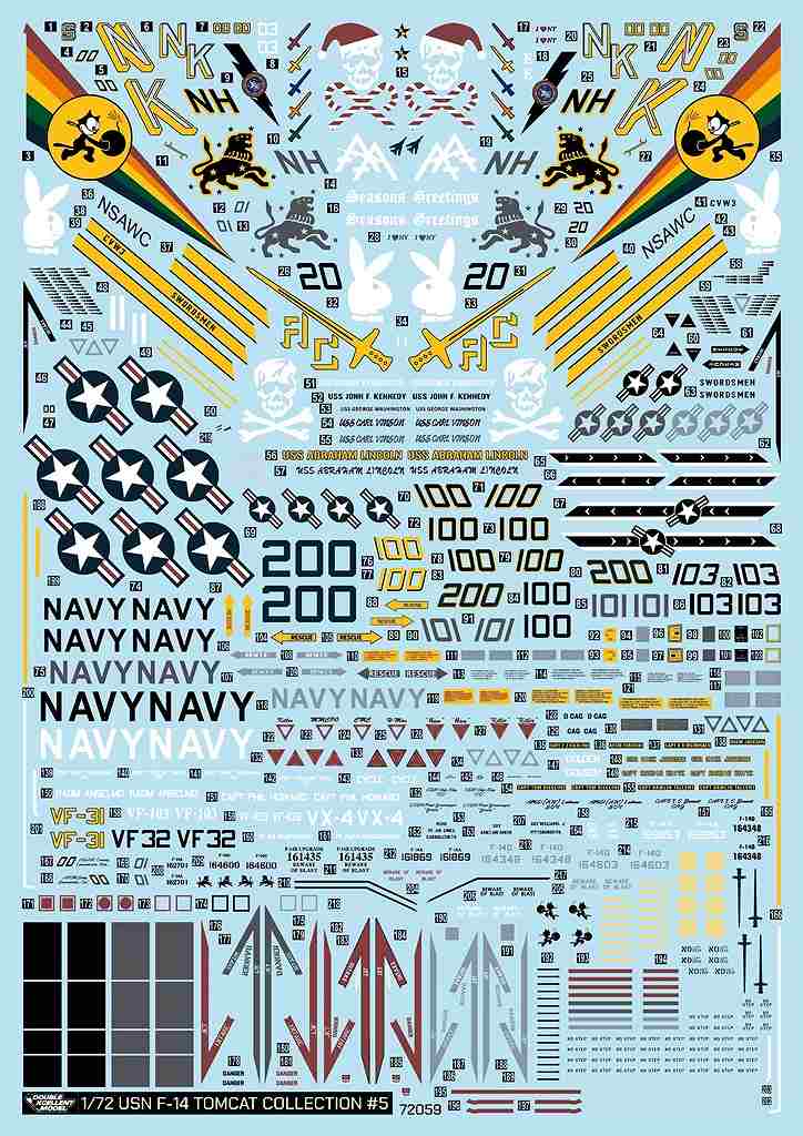 �ں����١�51-7160 1/72 ����ꥫ���� F-14A/B/D �ȥ७��å� ���쥯����� #5 VF-31/VF-32/VF-103/VF-213/NSAWC