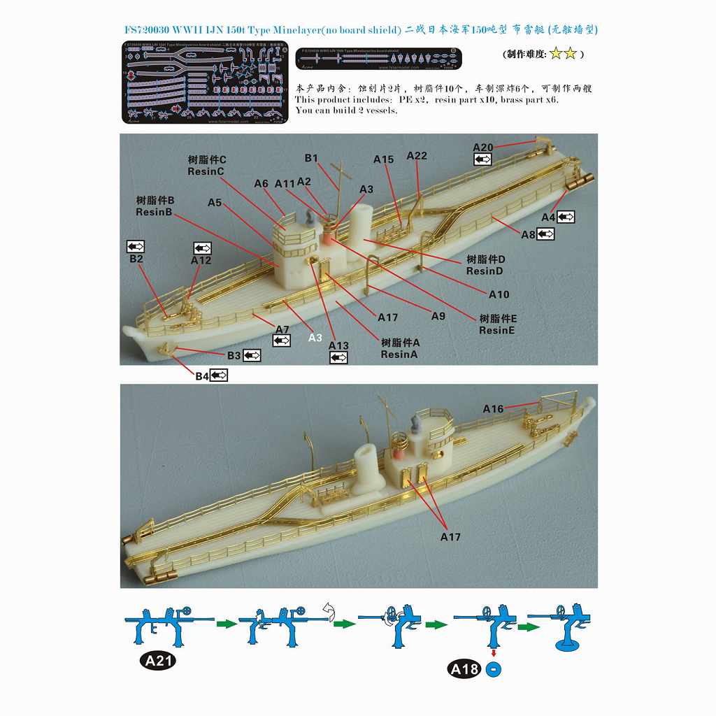 1/700 日本海軍 150トン型敷設艇 FS720030 日本海軍 曳船(敷設艇型)150t型 | ファイブスター