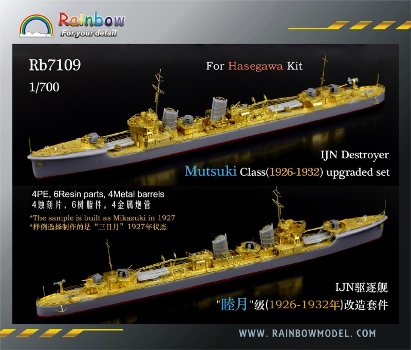 Rb7109 睦月型駆逐艦(1926-32)アップデートセット | レインボーモデル