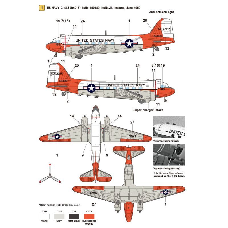 WD72011 1/72 C-47 ȥ쥤 ѡ 3 ꥫ/ꥫʼ R4D-6&R4D-7 (1/72 եå)