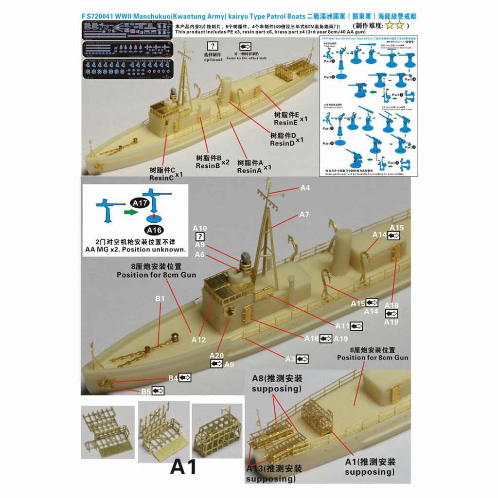 FS720041)WWII 満州国海上警察隊 警備船 海龍 | ファイブスターモデル