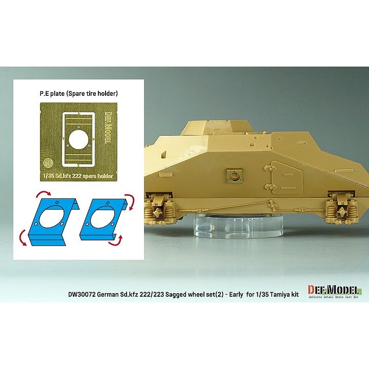 DW30072 1/35 WWII ドイツ Sd.Kfz.222/223 自重変形タイヤセット(2