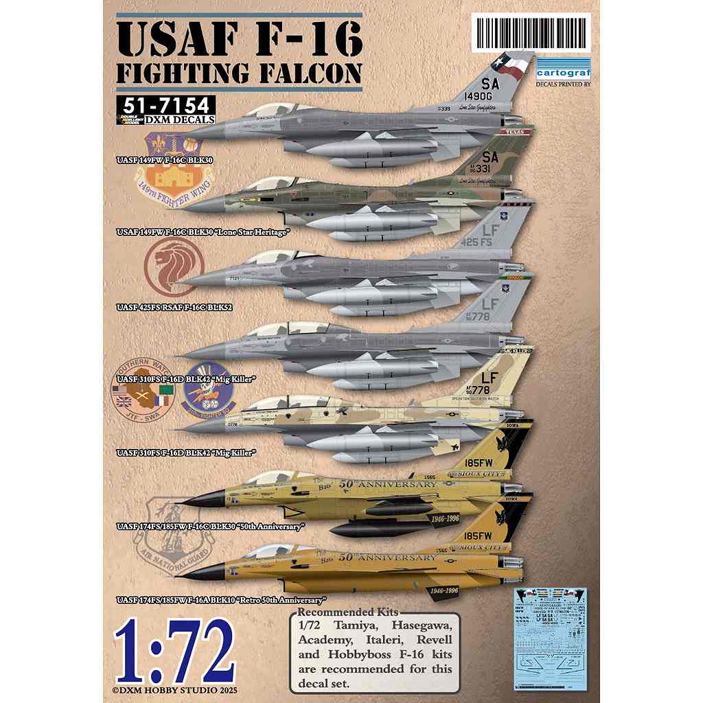 51-7154 ����ꥫ���� F-16A/C/D �ե����ƥ��󥰥ե��륳�� 149FW/425FS/310FS/174FS