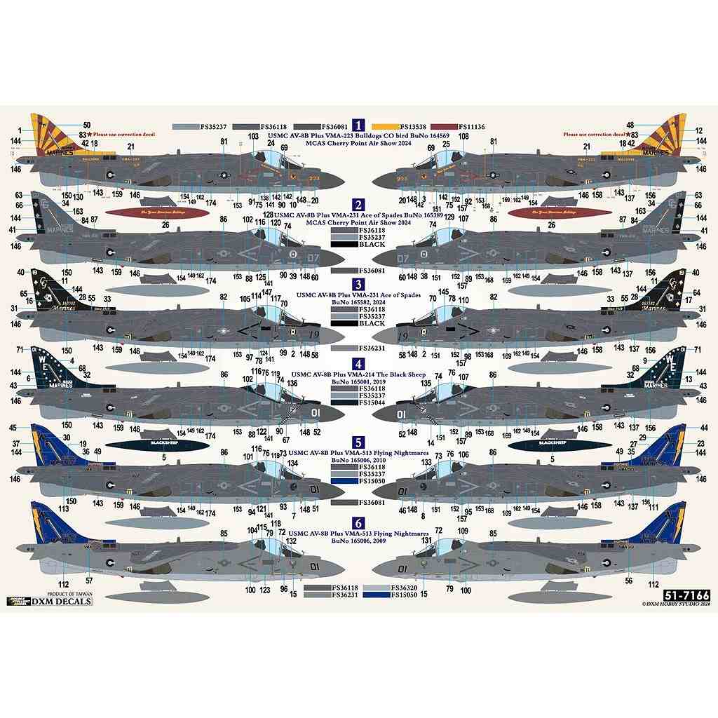 再入荷】51-7166 1/72 アメリカ海兵隊 AV-8B+ ハリアーII VMA-214/223