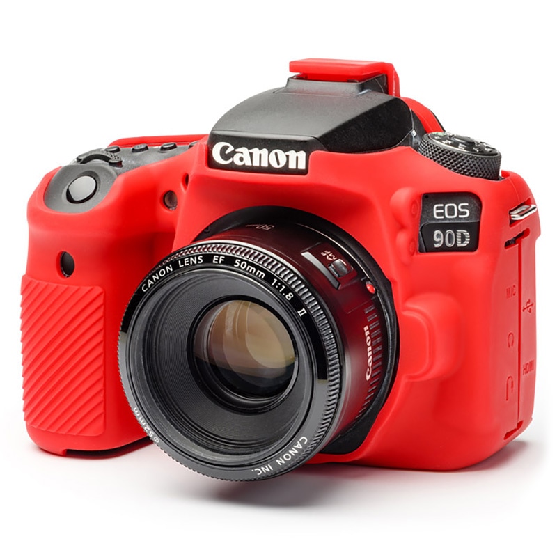 イージーカバー Canon EOS 90D 用 レッド 液晶保護フィルム付属
