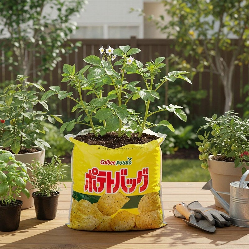 カルビーポテト 袋で育てるじゃがいもの土 ｢ポテトバッグ｣ 黄 12L