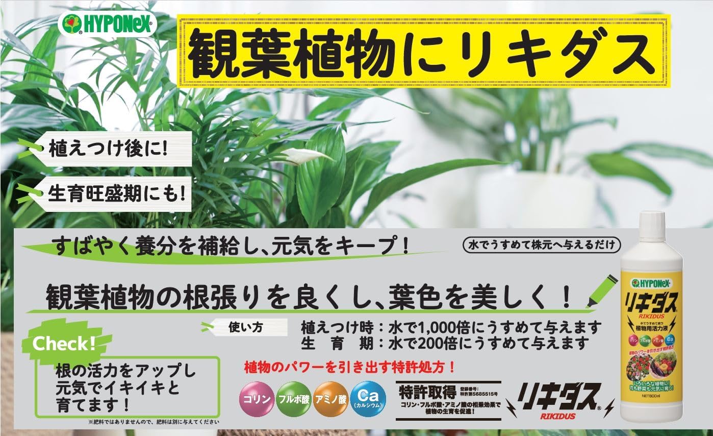 リキダス 800ml+100ml増量 ハイポネックス｜芳樹園オンラインショップ