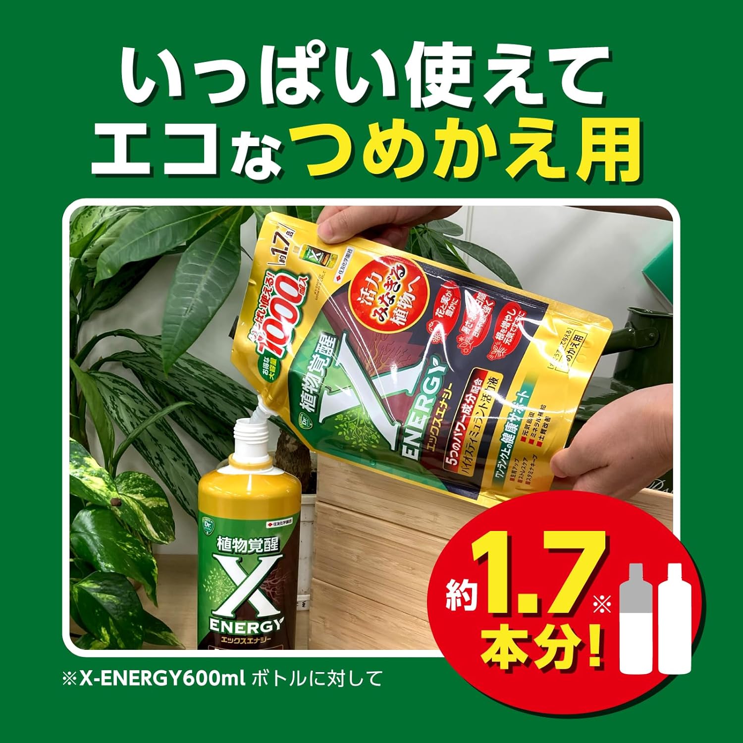 X-ENERGY(エックスエナジー) つめかえ用 1000ml(KINCHO園芸)｜芳樹園