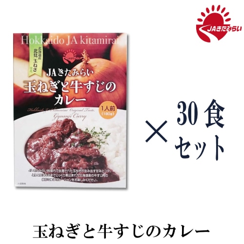 送料無料 玉ねぎと牛すじのカレー 180g 30個セット JAきた