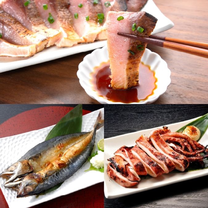 【敬老の日・送料無料】石川県産 一夜干し・ぶりたたきギフトセット（いか、さば、ぶりたたき）【冷凍】