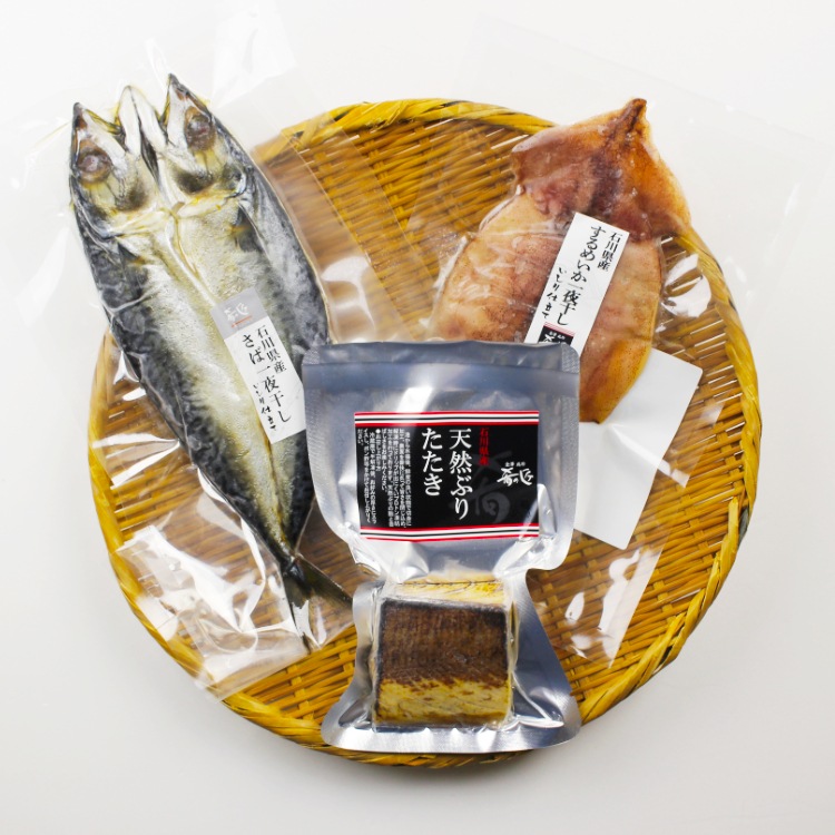 石川県産 一夜干し・ぶりたたきギフトセット（いか、さば、ぶりたたき）【冷凍】