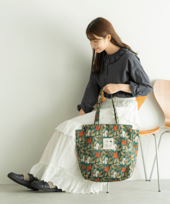 【メール便対象商品】【リンネル掲載】巾着トートバッグ