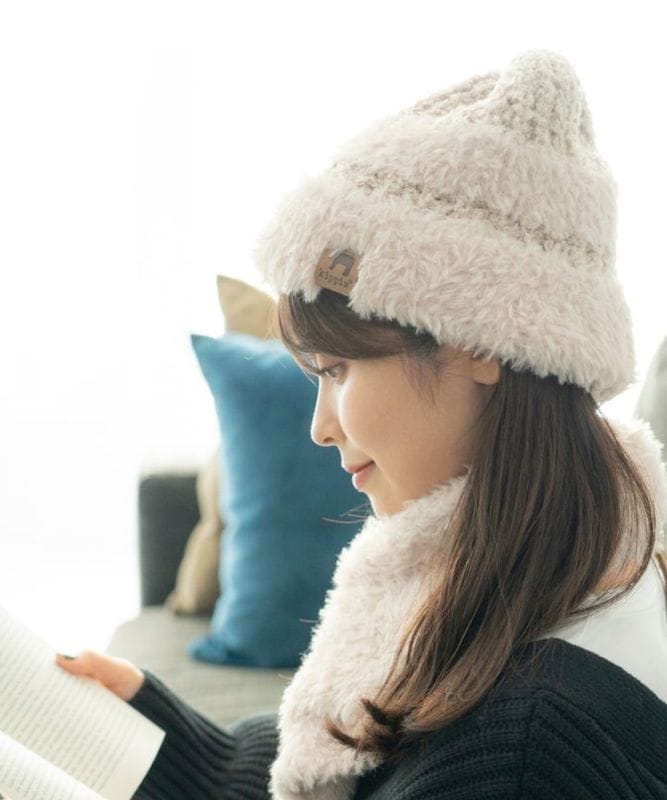 【メール便対象商品】ファーヤーンニット帽