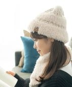 【メール便対象商品】ファーヤーンニット帽