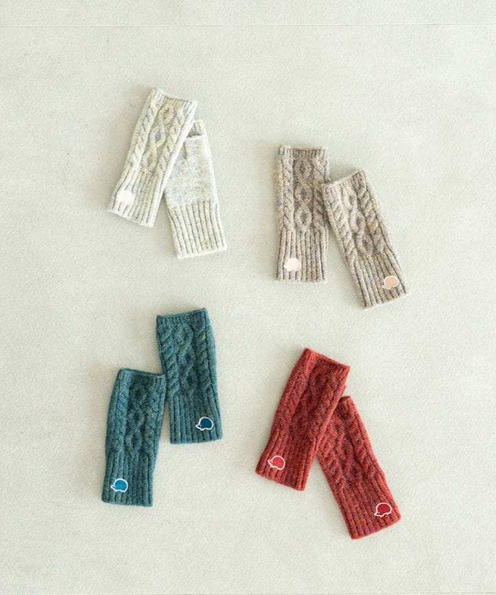 【メール便対象商品】ミックスニットフィンガーレスグローブ