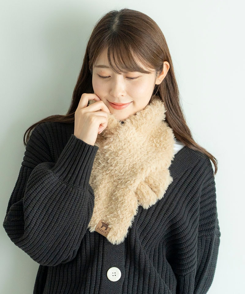 【メール便対象商品】ファーヤーン差し込みマフラー