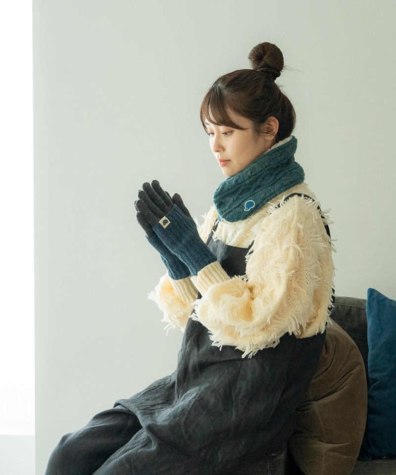 16666→13000希少　自分ツッコミくま ニット帽子　手袋　未使用 メール便対象商品】2wayニット5指手袋｜スカンジナビアンフォレスト