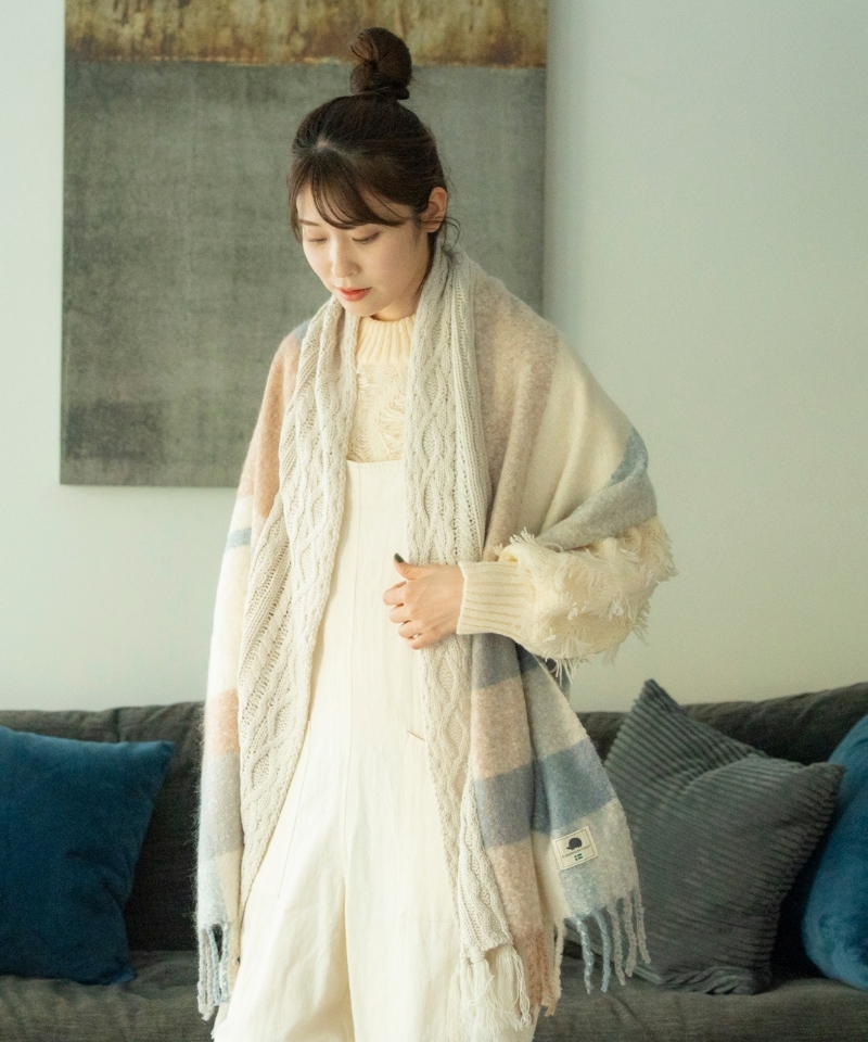 チェックニットコンビマフラー｜スカンジナビアンフォレスト｜Köta