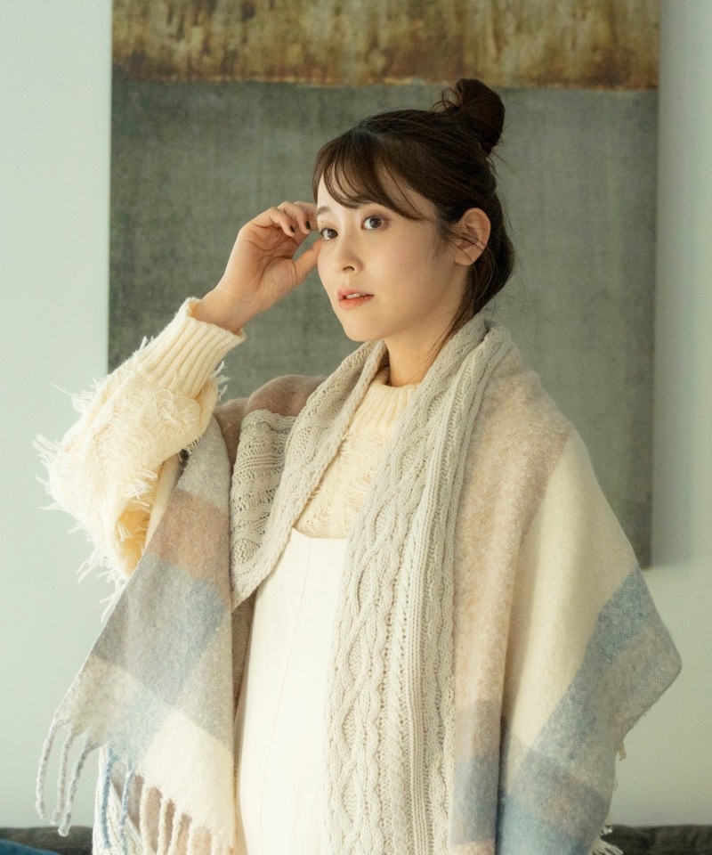 チェックニットコンビマフラー｜スカンジナビアンフォレスト｜Köta