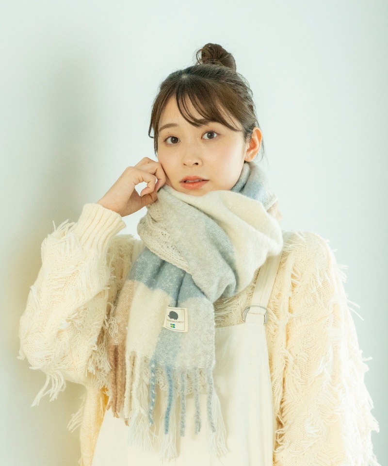 チェックニットコンビマフラー｜スカンジナビアンフォレスト｜Köta