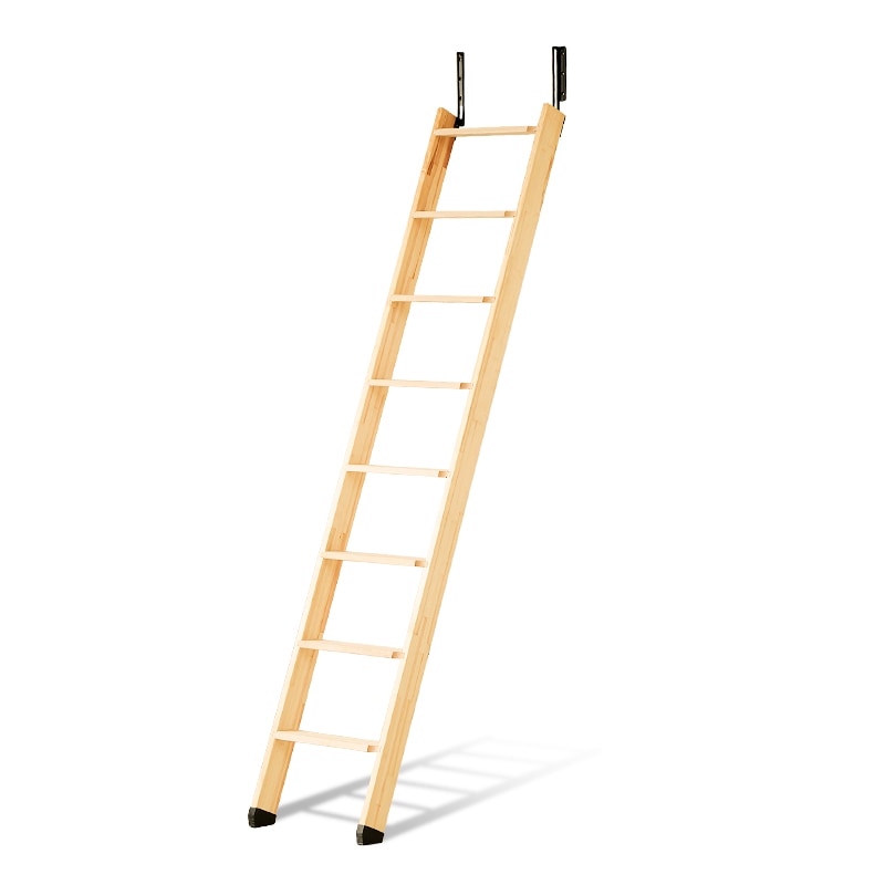 スライド式で簡単収納！木製ロフトはしご【メザニンラダー】｜北欧の森
