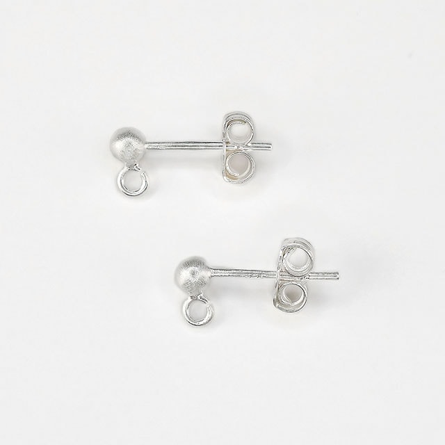 0010735SVE SV925製ピアス カン・キャッチ付 13.5mm玉3.0mm線径0.8mm 1